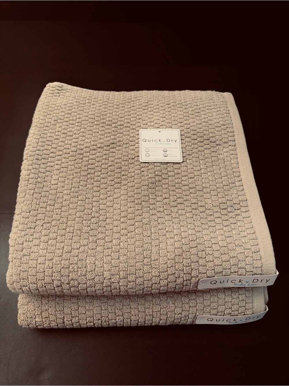 2pc TRULY LOU Quick Dry Zero Twist Cotton Bath Towel Set - Dove21